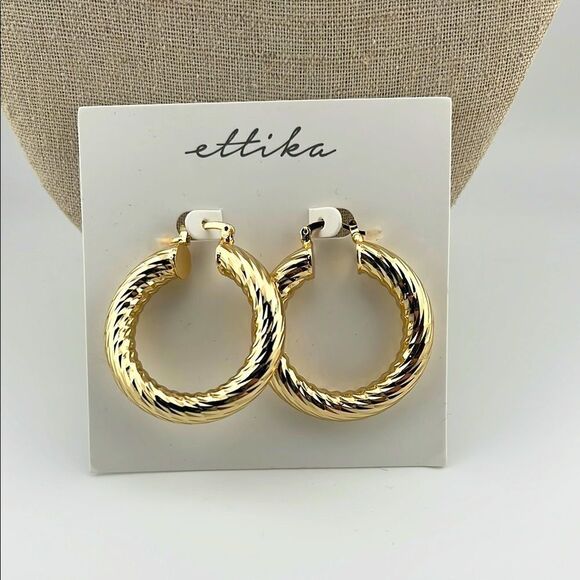 Nordstrom NWT Ettika Gold Hoop Earrings - Picture 1 of 3